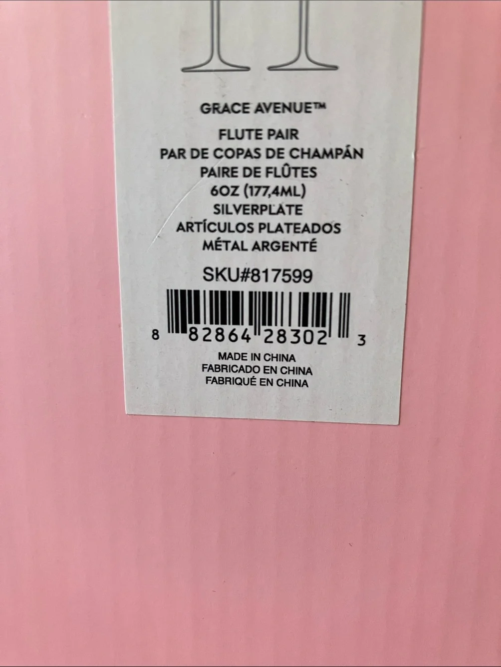 kate spade: “Grace Avenue” Silverplate Flute Pair Champagne Flutes- 6 oz